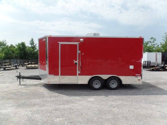 102-8.5-x-16-concession-food-trailer-red-event-catering-4.jpg 8.5' x 16' Concession Food Trailer Red Event Catering