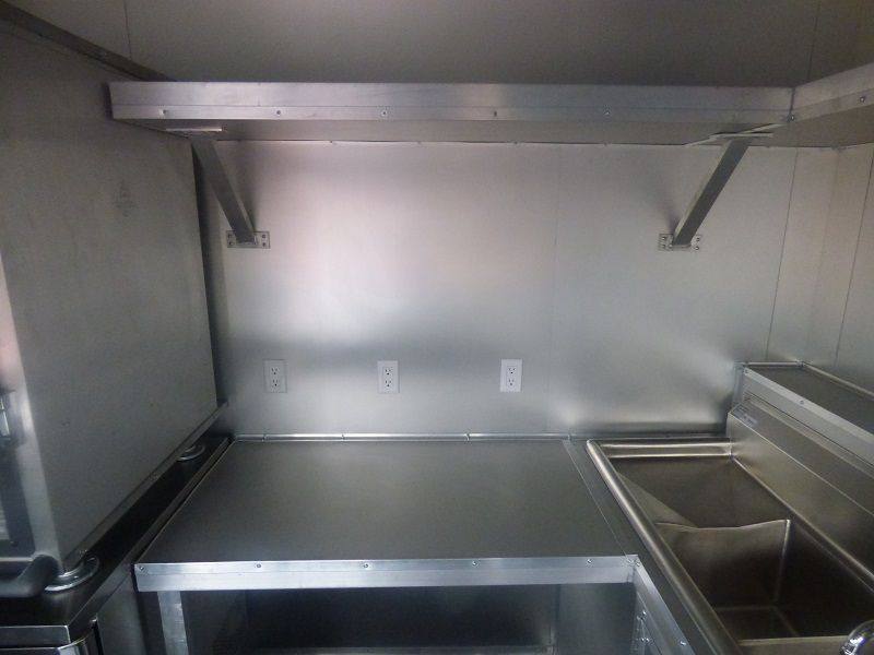 BBQ Concession Trailer 8.5' x 26' Red and Black With BBQ Smoker Porch and Restroom