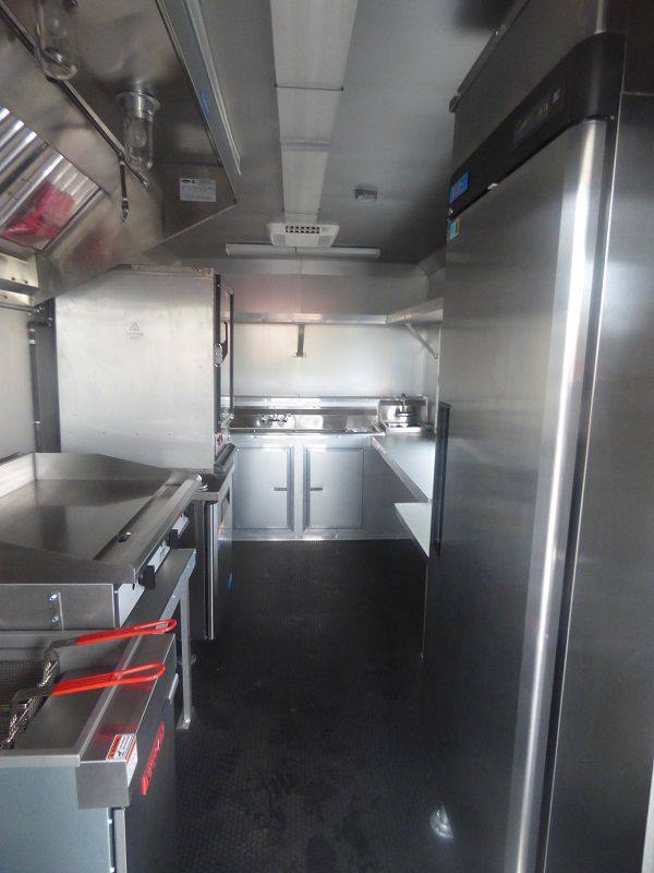 BBQ Concession Trailer 8.5' x 26' Red and Black With BBQ Smoker Porch and Restroom