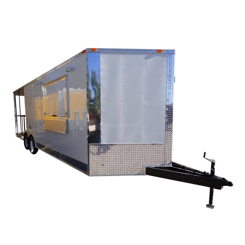 1021-bbq-concession-trailer-8.5-x24-white-smoker-event-enclosed-kitchen-1.jpg BBQ Concession Trailer 8.5'x24' White - Smoker Event Enclosed Kitchen