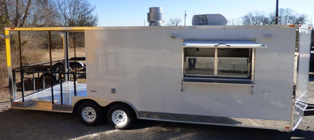 1021-bbq-concession-trailer-8.5-x24-white-smoker-event-enclosed-kitchen-18.jpg BBQ Concession Trailer 8.5'x24' White - Smoker Event Enclosed Kitchen