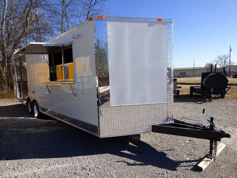 1021-bbq-concession-trailer-8.5-x24-white-smoker-event-enclosed-kitchen-19.jpg BBQ Concession Trailer 8.5'x24' White - Smoker Event Enclosed Kitchen