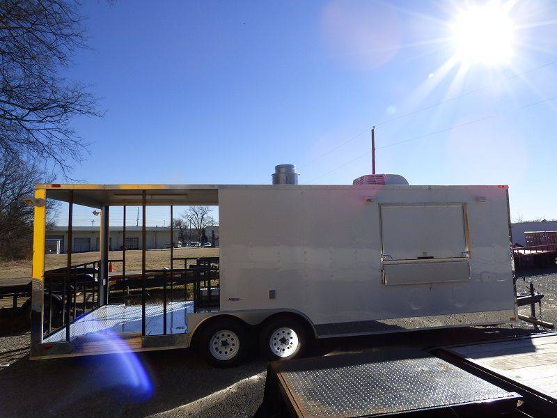 1021-bbq-concession-trailer-8.5-x24-white-smoker-event-enclosed-kitchen-2.jpg BBQ Concession Trailer 8.5'x24' White - Smoker Event Enclosed Kitchen