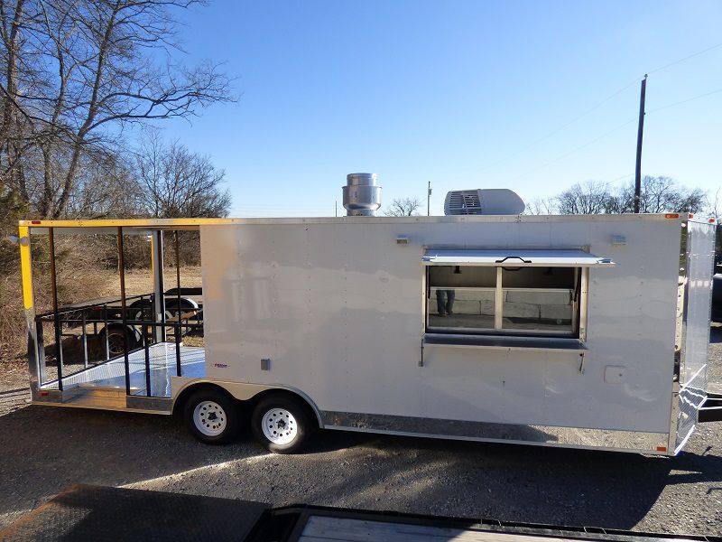 1021-bbq-concession-trailer-8.5-x24-white-smoker-event-enclosed-kitchen-22.jpg BBQ Concession Trailer 8.5'x24' White - Smoker Event Enclosed Kitchen