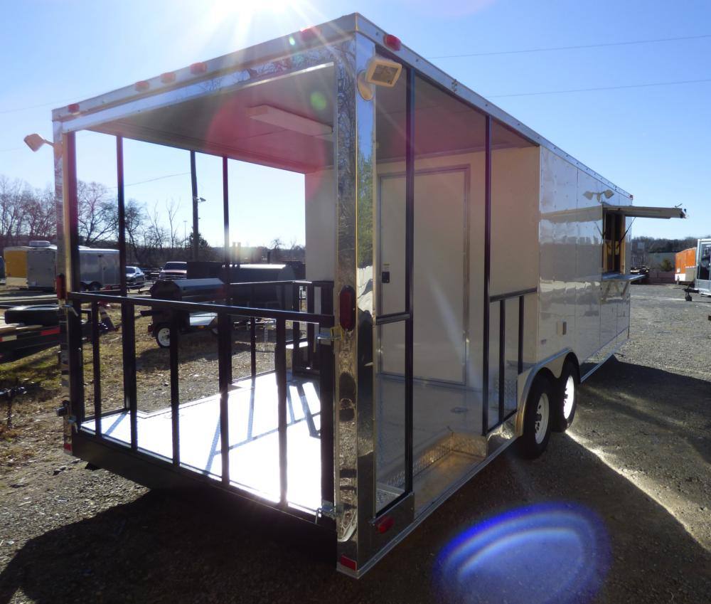 1021-bbq-concession-trailer-8.5-x24-white-smoker-event-enclosed-kitchen-27.jpg BBQ Concession Trailer 8.5'x24' White - Smoker Event Enclosed Kitchen