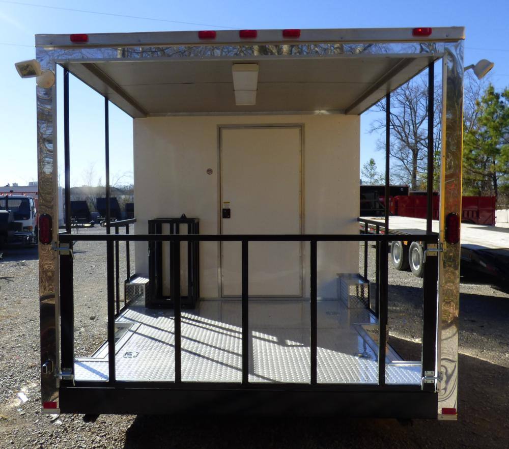 1021-bbq-concession-trailer-8.5-x24-white-smoker-event-enclosed-kitchen-5.jpg BBQ Concession Trailer 8.5'x24' White - Smoker Event Enclosed Kitchen