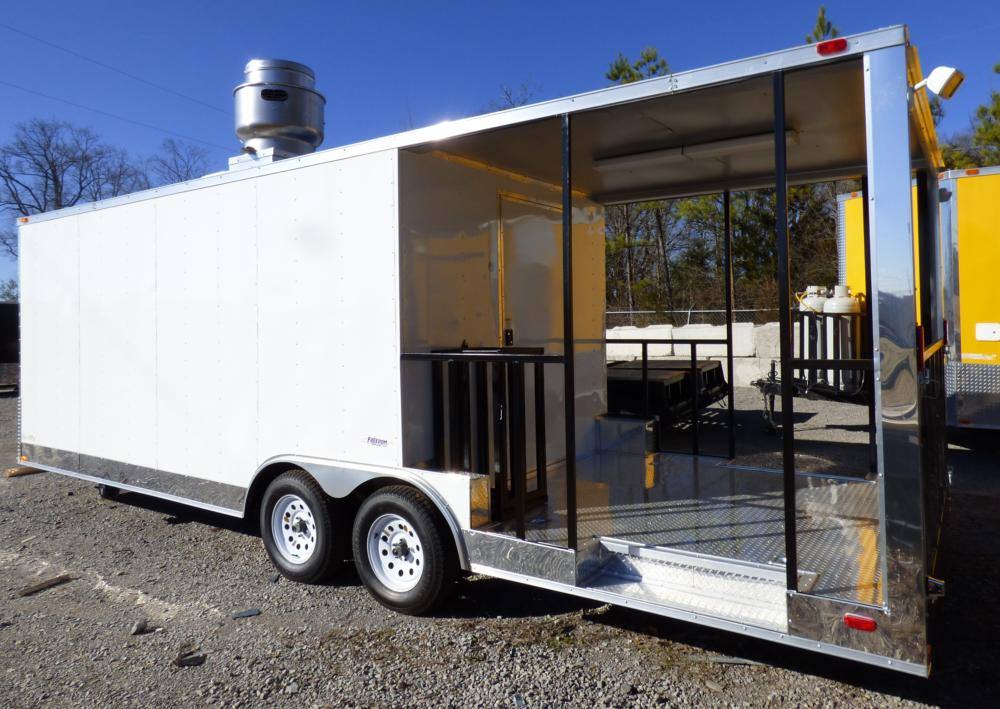 1021-bbq-concession-trailer-8.5-x24-white-smoker-event-enclosed-kitchen-8.jpg BBQ Concession Trailer 8.5'x24' White - Smoker Event Enclosed Kitchen