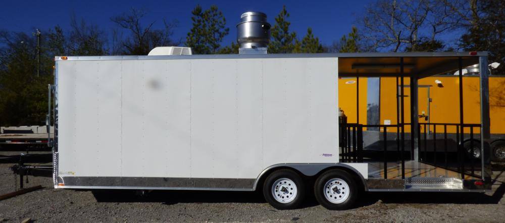 1021-bbq-concession-trailer-8.5-x24-white-smoker-event-enclosed-kitchen-9.jpg BBQ Concession Trailer 8.5'x24' White - Smoker Event Enclosed Kitchen