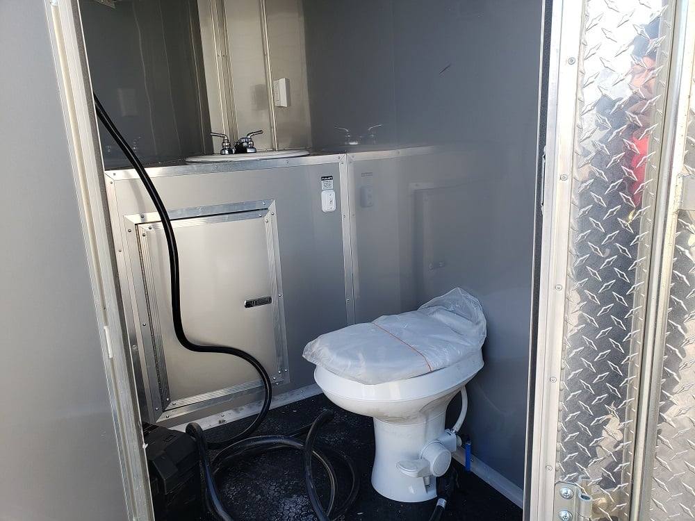 1023-black-8.5-x-28-bbq-porch-concession-food-trailer-2.jpg Black 8.5' x 28' BBQ Porch Concession Food Trailer