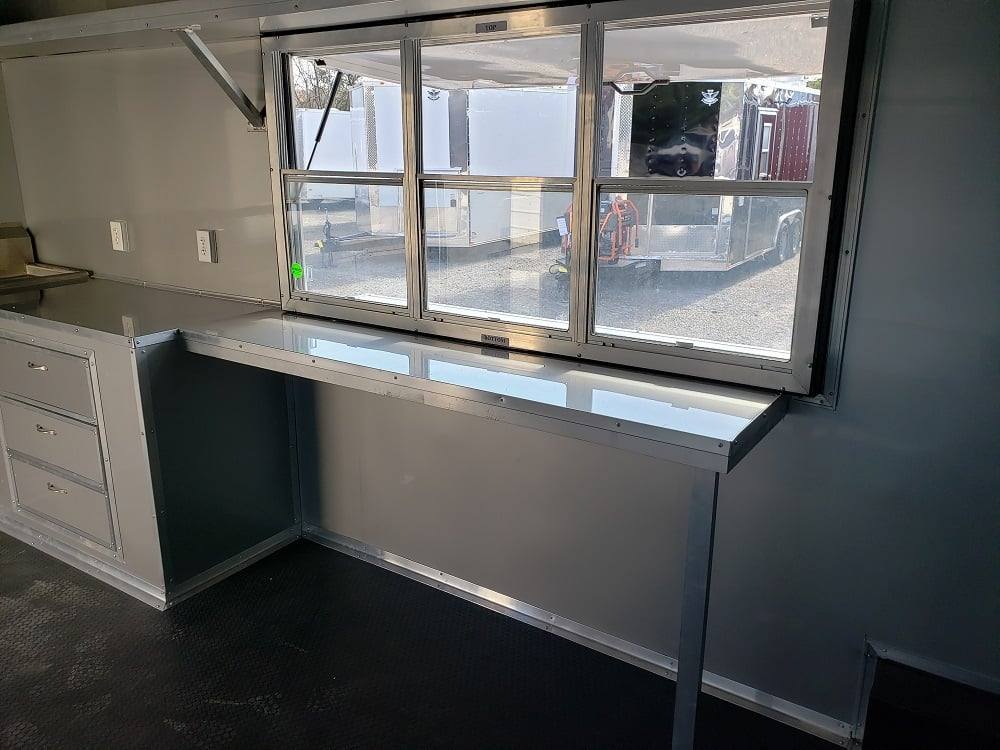 1023-black-8.5-x-28-bbq-porch-concession-food-trailer-22.jpg Black 8.5' x 28' BBQ Porch Concession Food Trailer