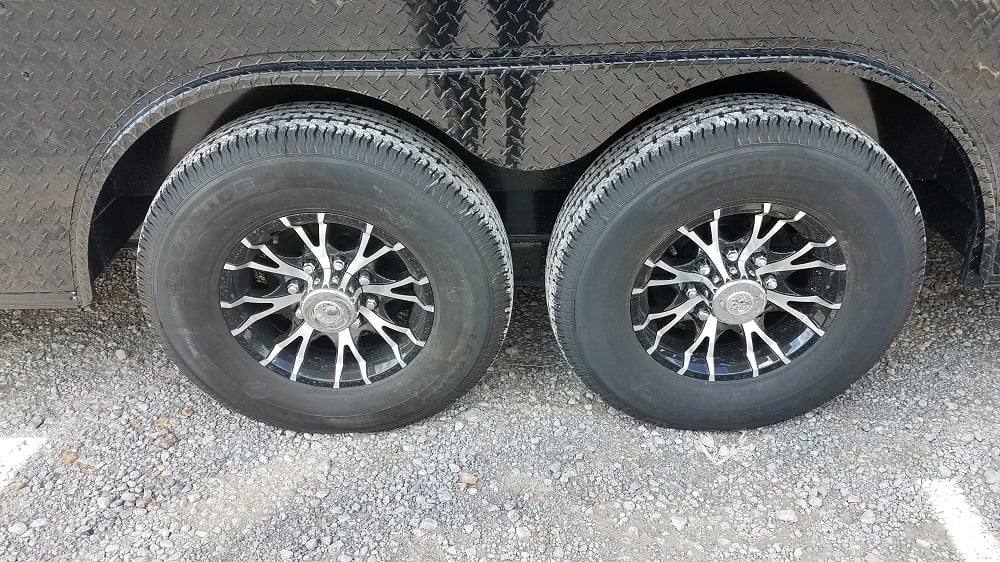 Black 8.5x25 BBQ Porch Style Concession Food Trailer