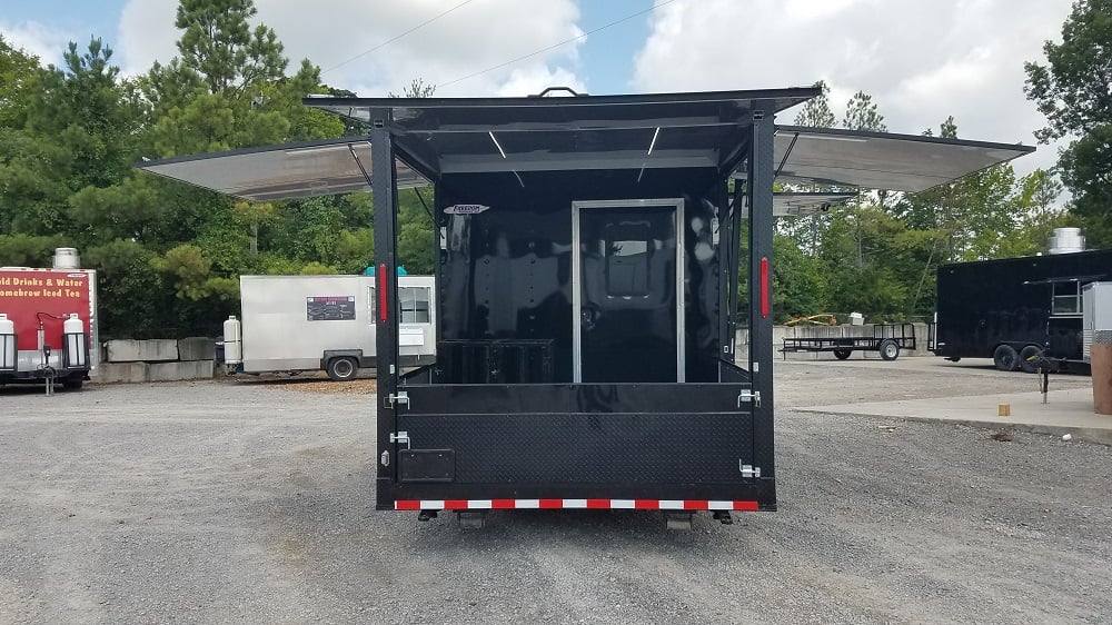 Black 8.5x25 BBQ Porch Style Concession Food Trailer
