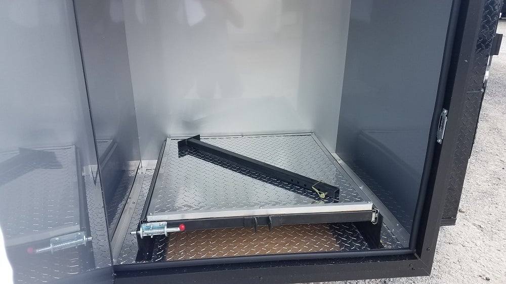 Black 8.5x25 BBQ Porch Style Concession Food Trailer