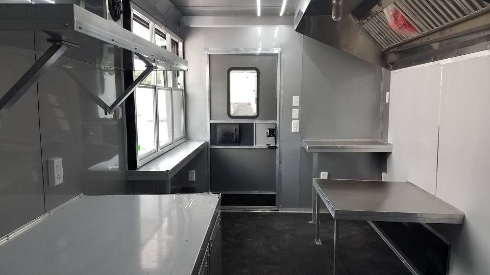 Black 8.5x25 BBQ Porch Style Concession Food Trailer