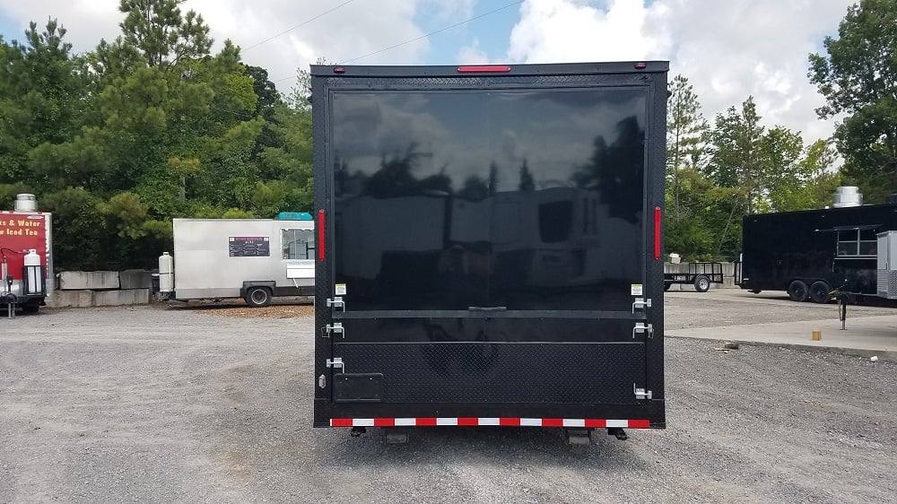 Black 8.5x25 BBQ Porch Style Concession Food Trailer