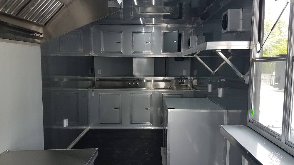 Black 8.5x25 BBQ Porch Style Concession Food Trailer
