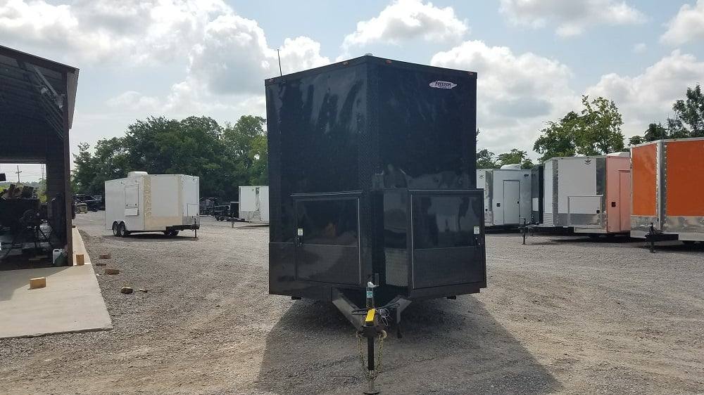 Black 8.5x25 BBQ Porch Style Concession Food Trailer