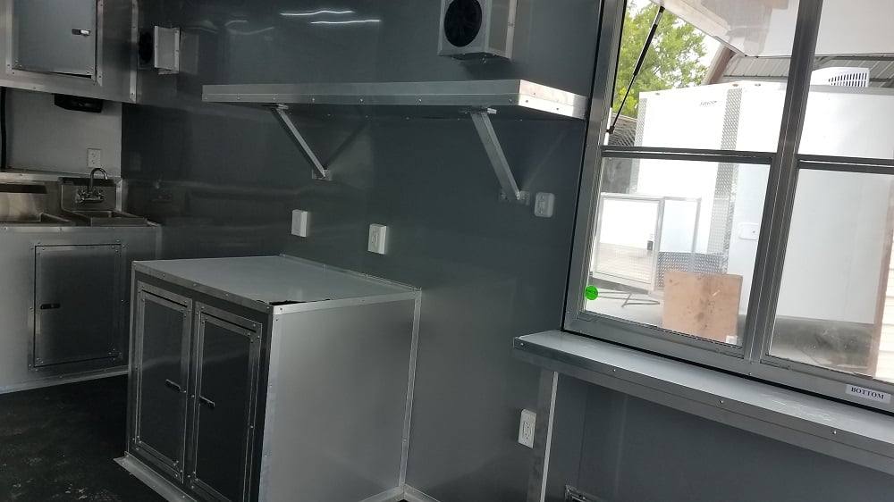 Black 8.5x25 BBQ Porch Style Concession Food Trailer