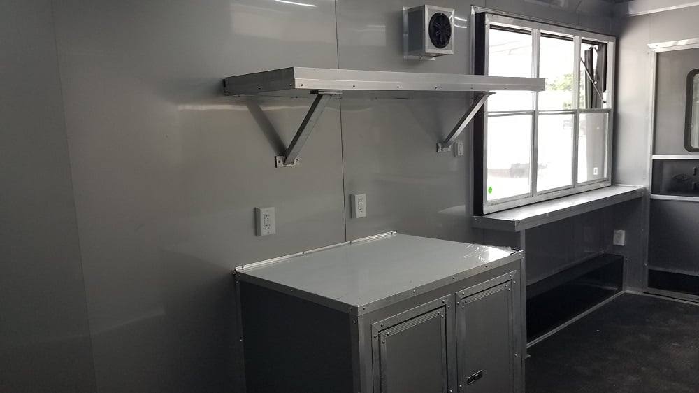 Black 8.5x25 BBQ Porch Style Concession Food Trailer