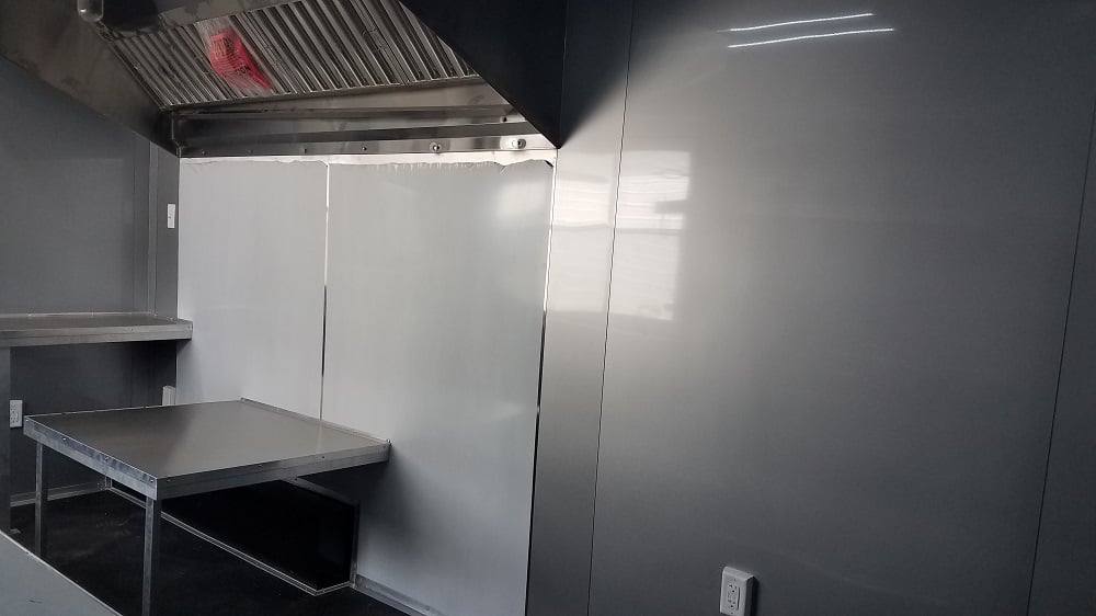 Black 8.5x25 BBQ Porch Style Concession Food Trailer