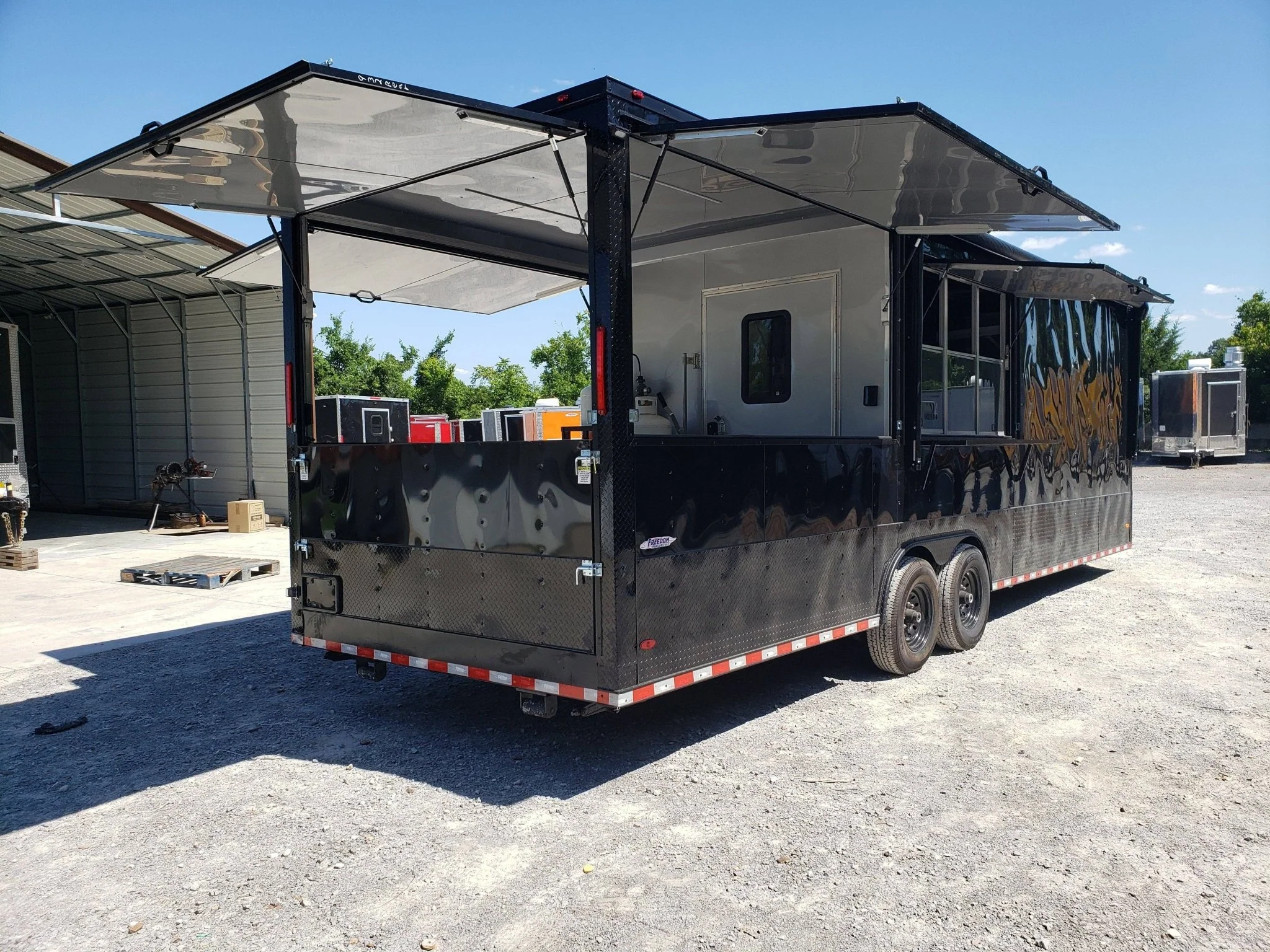 1027-black-out-8.5-x-28-porch-style-concession-food-trailer-1.webp Black Out 8.5' x 28' Porch Style Concession Food Trailer