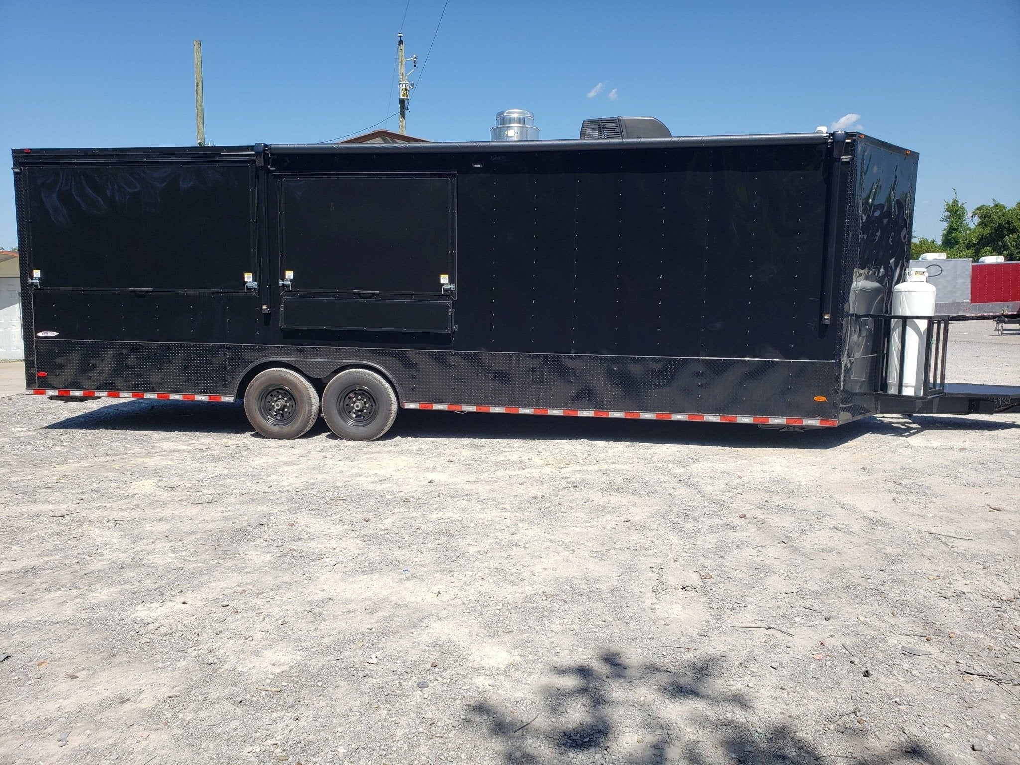 1027-black-out-8.5-x-28-porch-style-concession-food-trailer-30.jpg Black Out 8.5' x 28' Porch Style Concession Food Trailer
