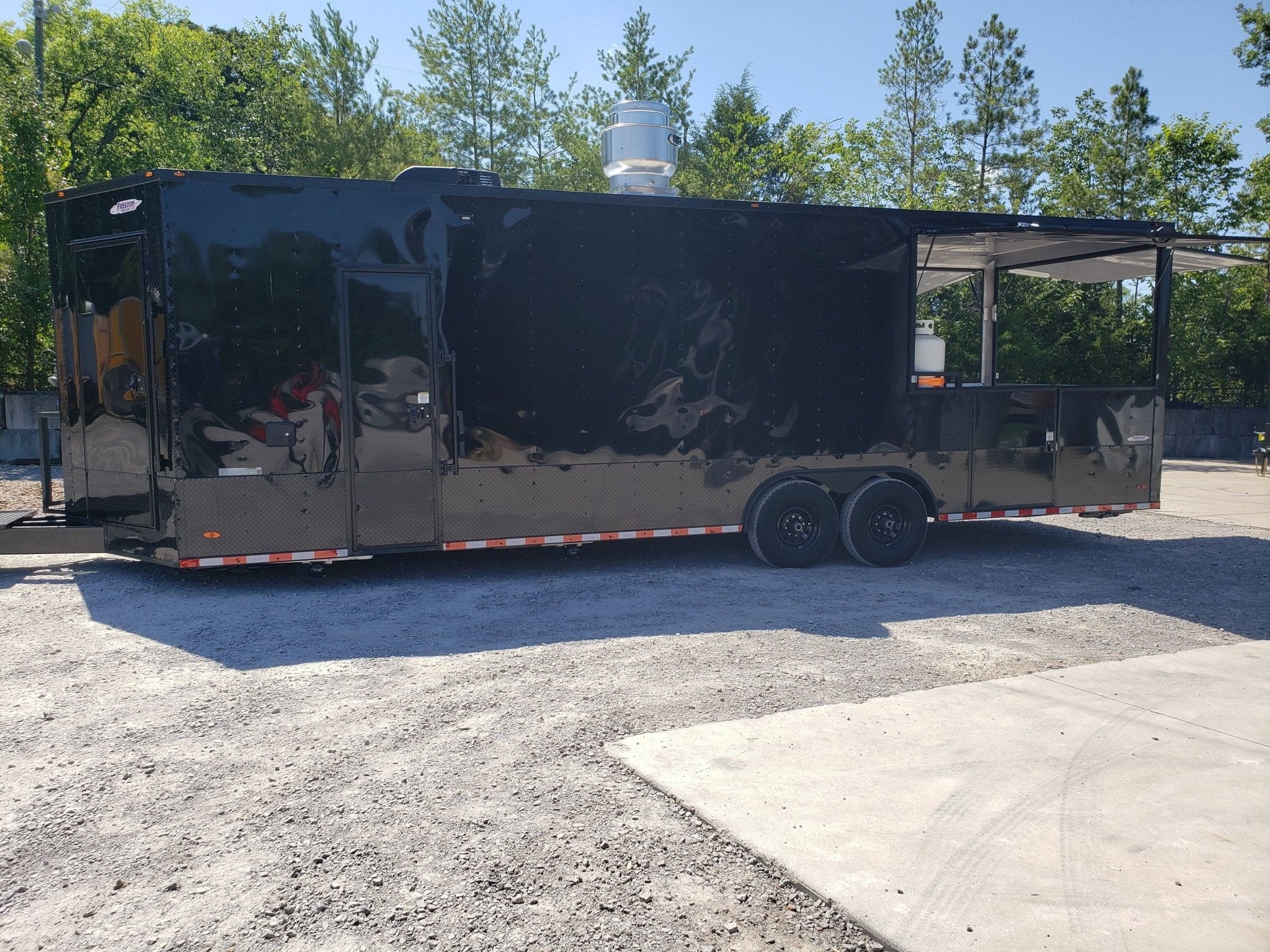 1027-black-out-8.5-x-28-porch-style-concession-food-trailer-37.jpg Black Out 8.5' x 28' Porch Style Concession Food Trailer