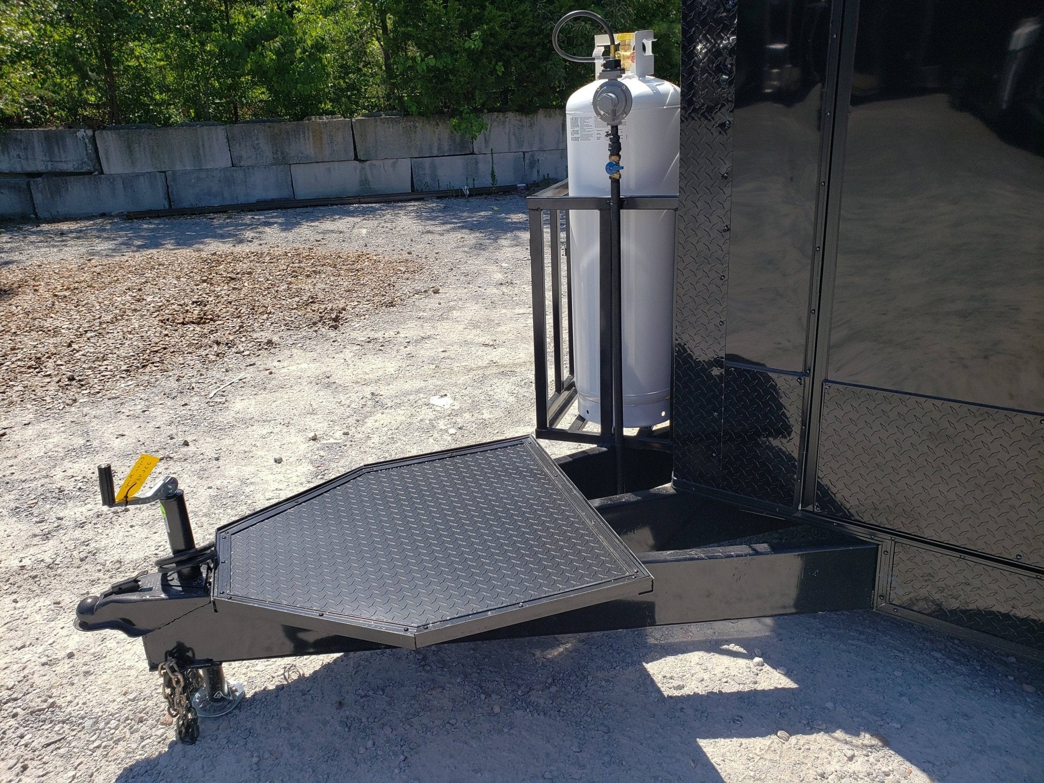 Black Out 8.5' x 28' Porch Style Concession Food Trailer With Appliances