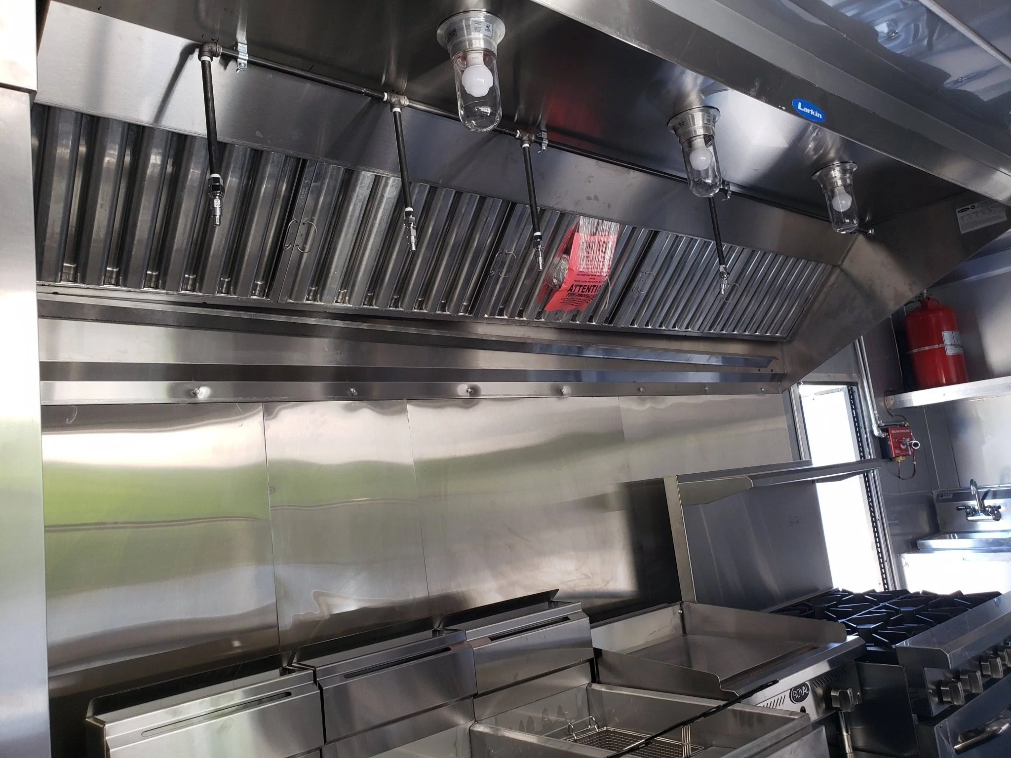 Black Out 8.5' x 28' Porch Style Concession Food Trailer With Appliances