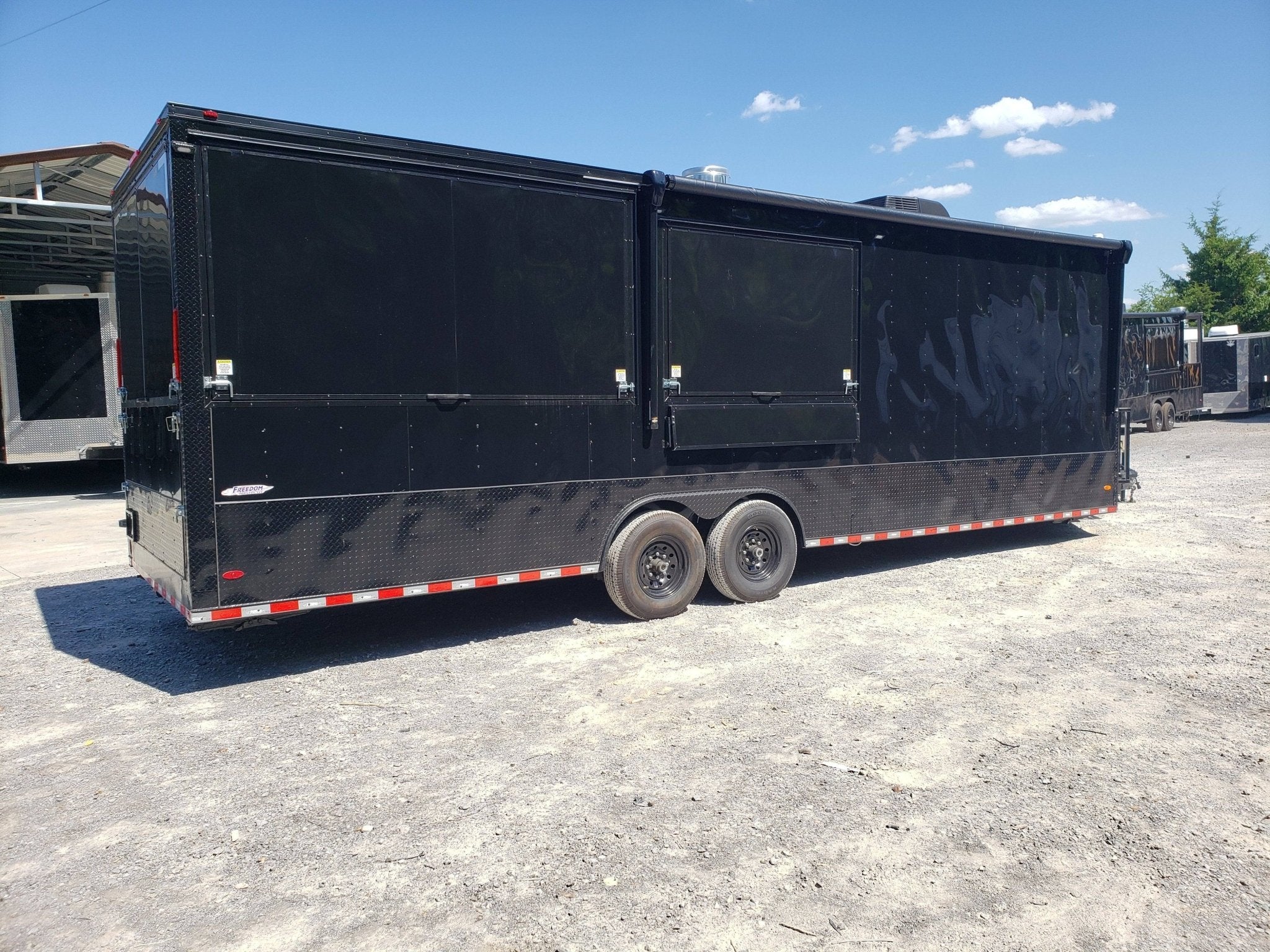 Black Out 8.5' x 28' Porch Style Concession Food Trailer With Appliances