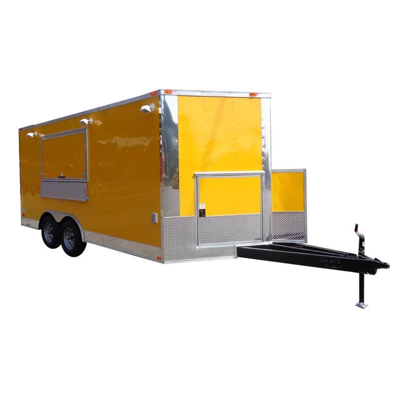 1031-concession-8.5-x16-trailer-yellow-enclosed-event-food-catering-1.jpg Concession 8.5'x16' Trailer Yellow - Enclosed Event Food Catering