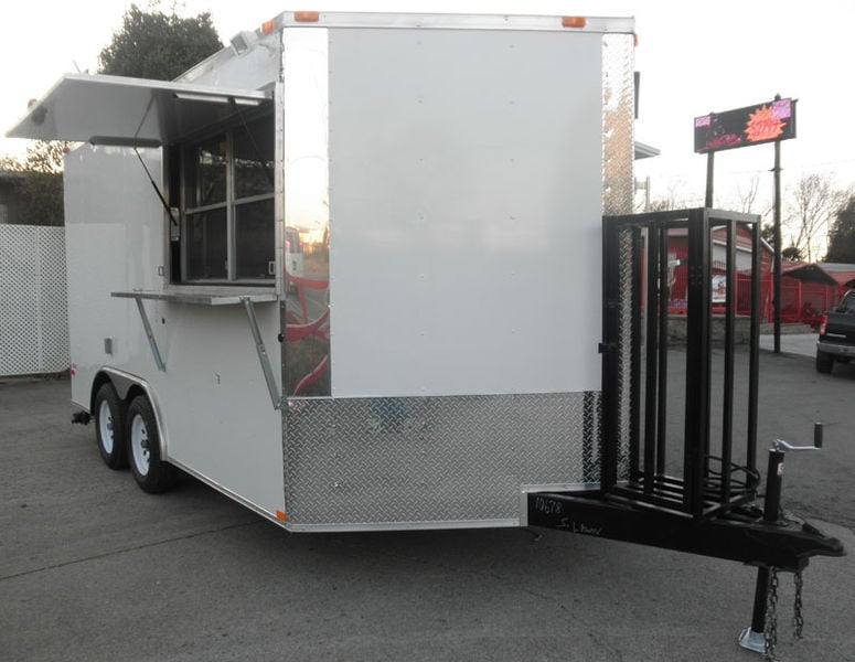 1032-concession-food-trailer-8.5-x-14-white-and-features-vent-hood-3.jpg Concession Food Trailer - 8.5' x 14' - White and Features Vent Hood