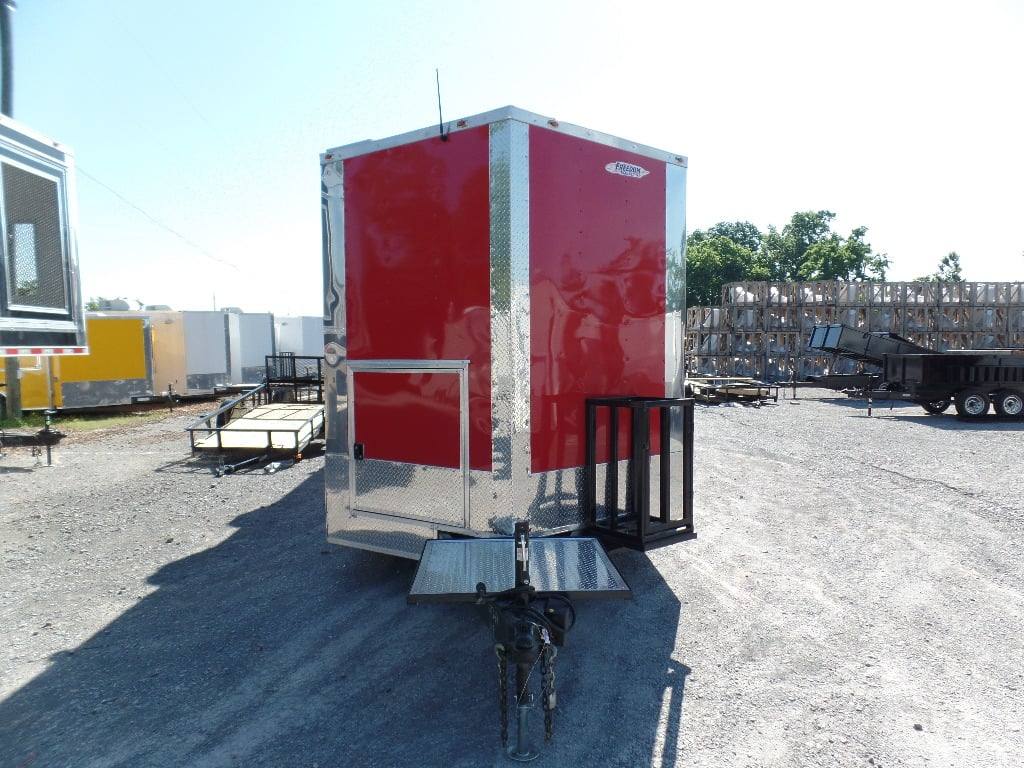 Concession Food Trailer 8.5' x 32 Red/Blue BBQ Event Catering