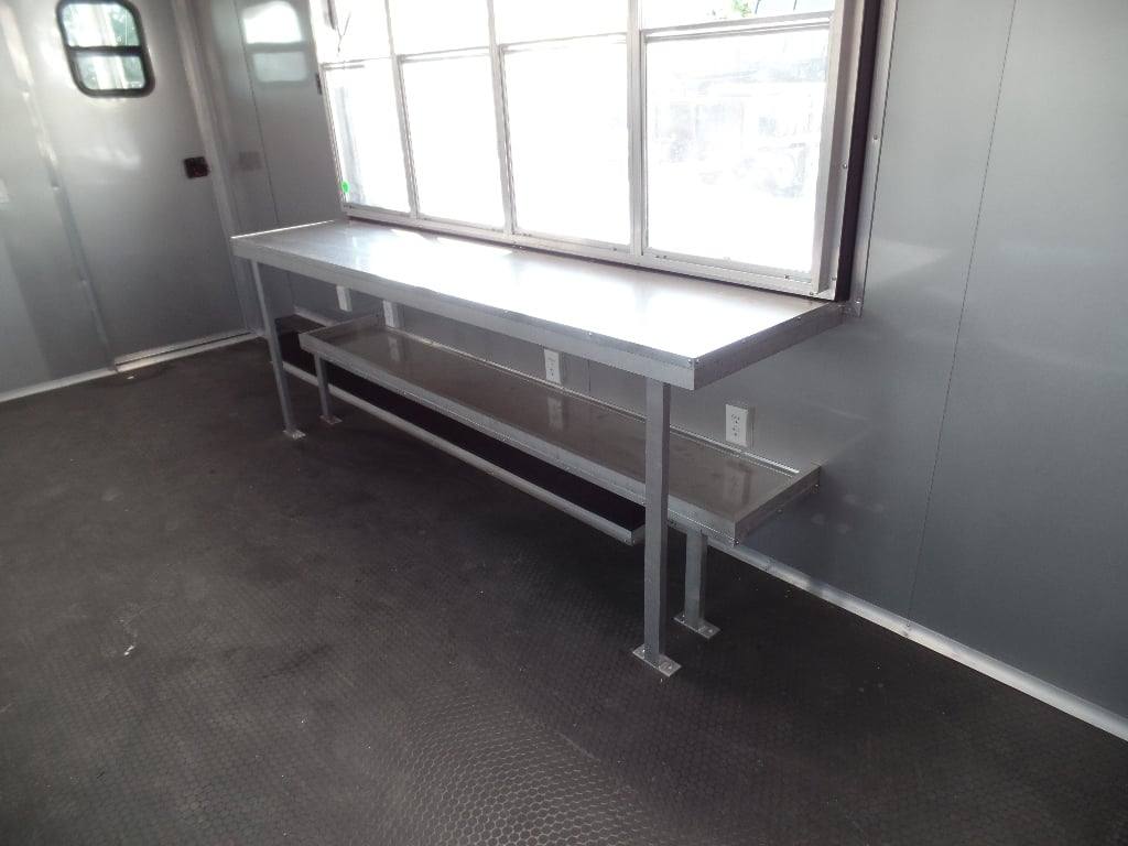 Concession Food Trailer 8.5' x 32 Red/Blue BBQ Event Catering