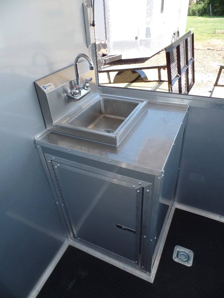 Concession Food Trailer 8.5' x 32 Red/Blue BBQ Event Catering