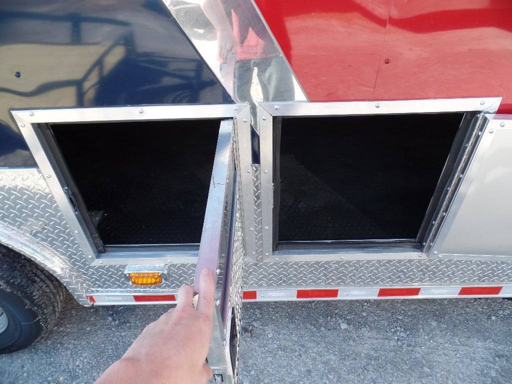 Concession Food Trailer 8.5' x 32 Red/Blue BBQ Event Catering