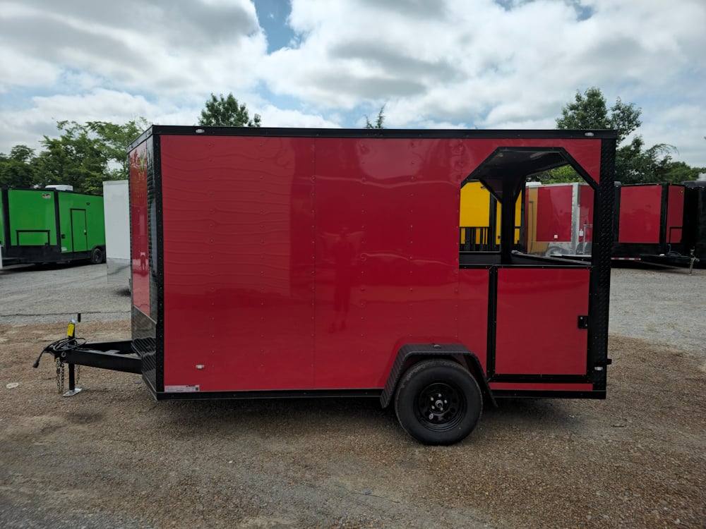 1034-concession-trailer-7-x-12-red-bbq-catering-event-4.jpg Concession Trailer 7 x 12 Red BBQ Catering Event