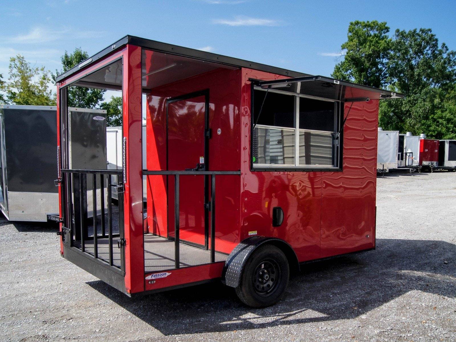 1038-concession-trailer-7-x12-red-patio-food-serving-merchandising-4.jpg Concession Trailer 7'x12' Red Patio Food Serving Merchandising