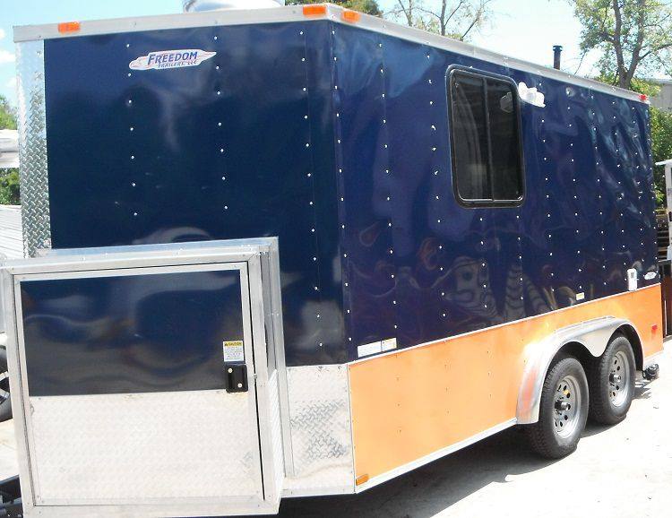 Concession Trailer 7'x13' Blue - Catering Vending Event Food