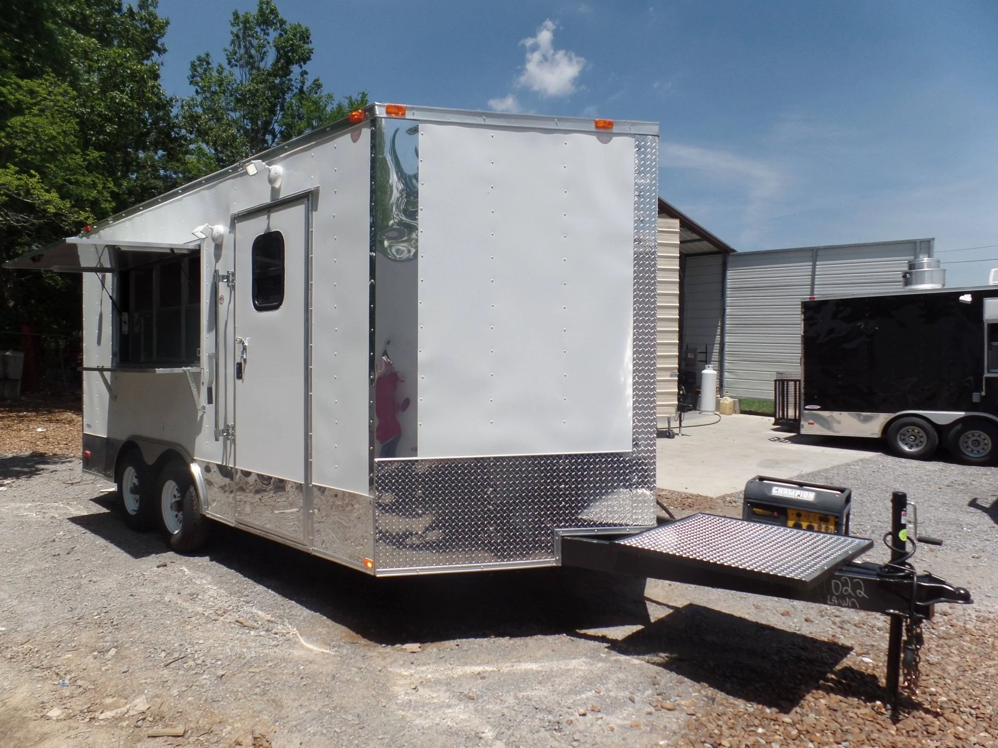 8.5' x 16' Concession Food Trailer White Event Catering