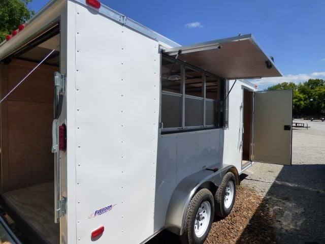 Concession Trailer 7'x16' White with serving window