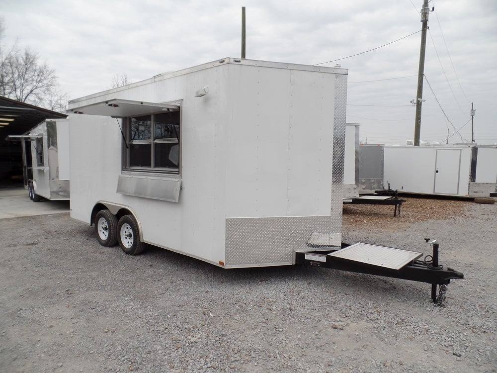 106-8.5-x-16-concession-food-trailer-white-event-catering-4.jpg 8.5' x 16' Concession Food Trailer White Event Catering