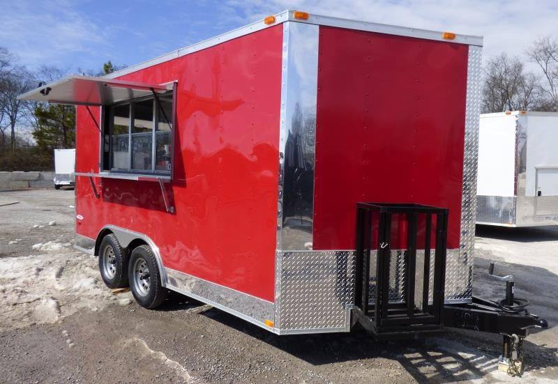 Concession Trailer 8.5' X 14' Red - Food Event Catering