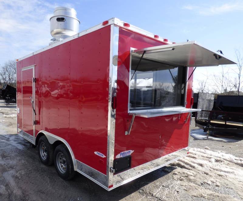 Concession Trailer 8.5' X 14' Red - Food Event Catering
