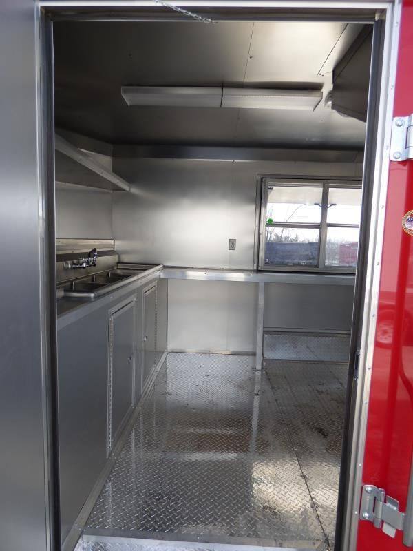 Concession Trailer 8.5' X 14' Red - Food Event Catering