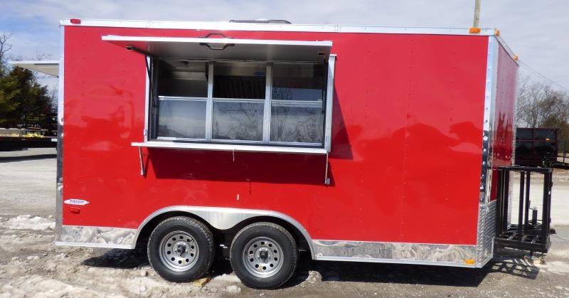 Concession Trailer 8.5' X 14' Red - Food Event Catering