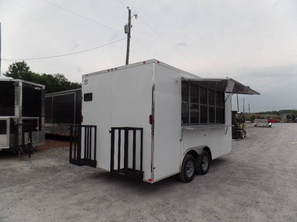 107-8.5-x-16-concession-food-trailer-white-event-catering-2.jpg 8.5' x 16' Concession Food Trailer White Event Catering