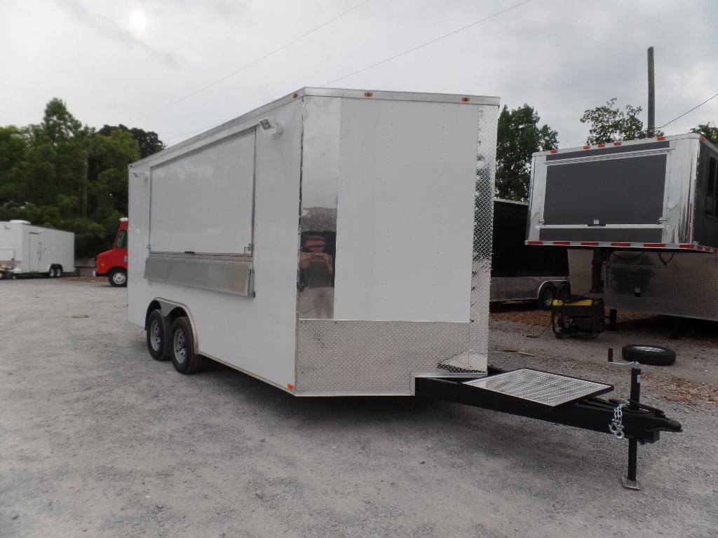 107-8.5-x-16-concession-food-trailer-white-event-catering-7.jpg 8.5' x 16' Concession Food Trailer White Event Catering