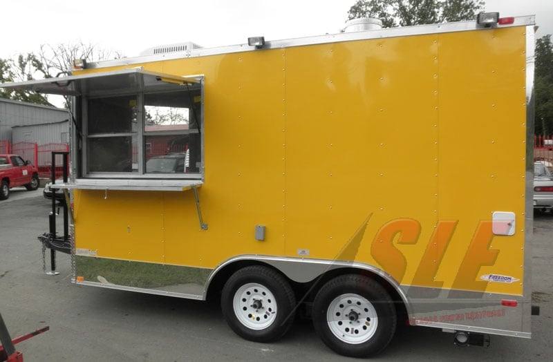 1073-concession-trailer-8.5-x-14-yellow-event-catering-kitchen-food-cart-2.jpg Concession Trailer 8.5' x 14' Yellow - Event Catering Kitchen Food Cart