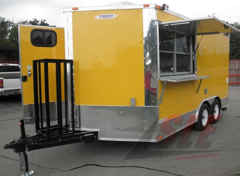 1073-concession-trailer-8.5-x-14-yellow-event-catering-kitchen-food-cart-4.jpg Concession Trailer 8.5' x 14' Yellow - Event Catering Kitchen Food Cart